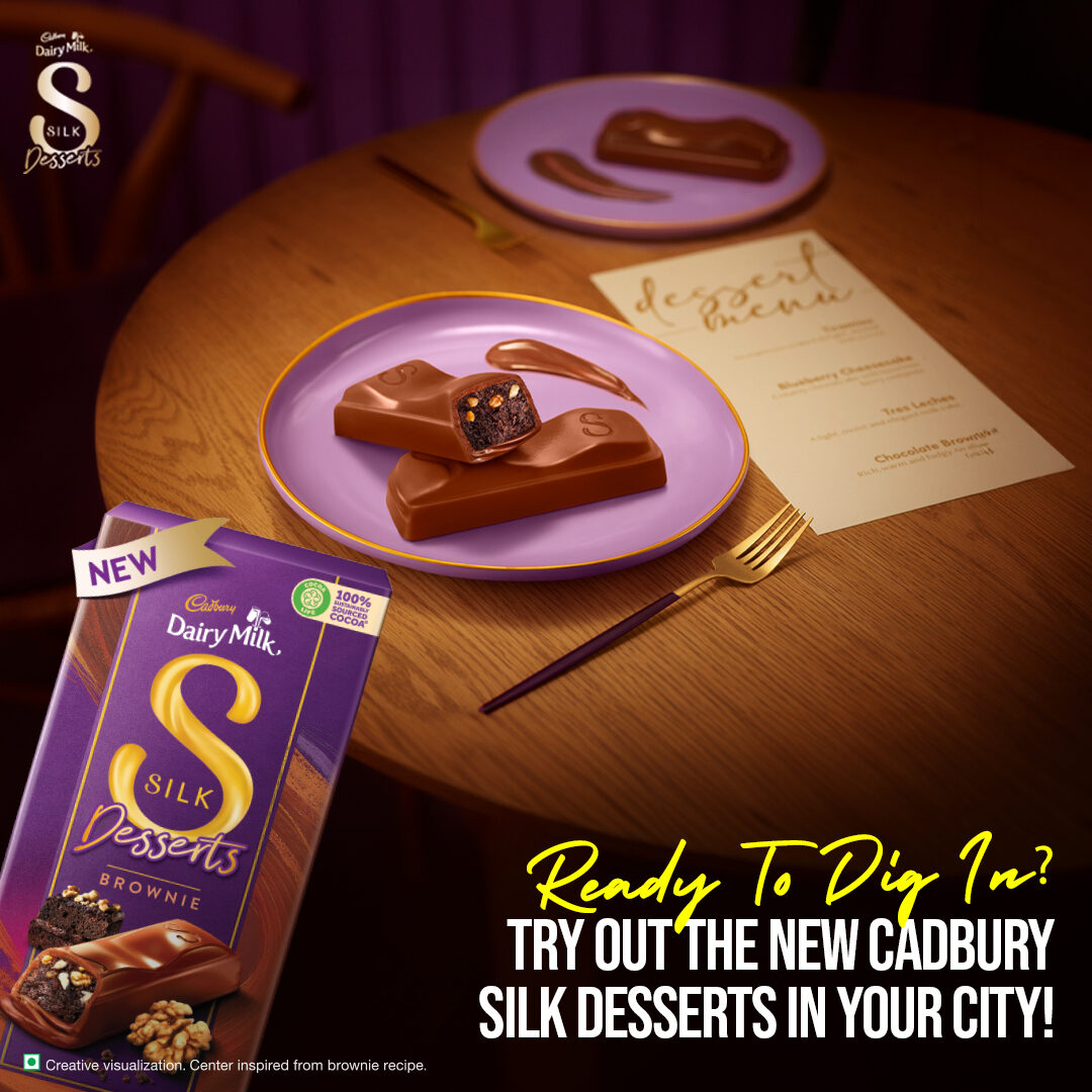 Cadbury Silk Desserts bakery tie up banner, designed at LBB